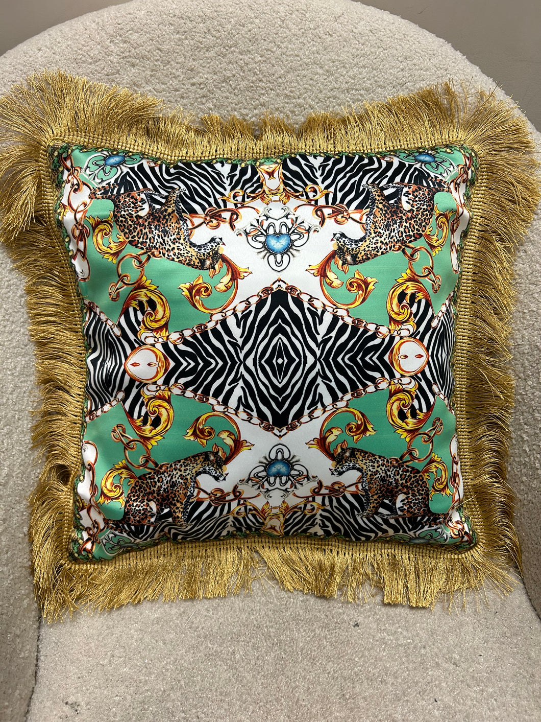 Cushion Cover Leopard Green Black