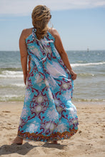 Load image into Gallery viewer, Turquoise Baroque Drawstring Dress

