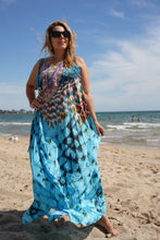 Load image into Gallery viewer, Necklace Dress Blue Feather
