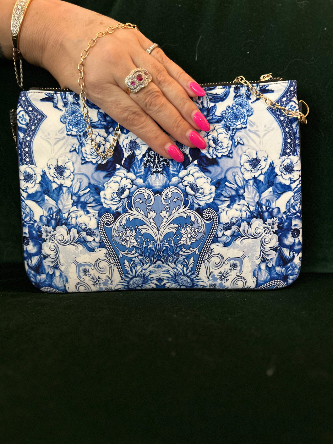 Printed Clutch bag -Ibiza Dreaming Blue