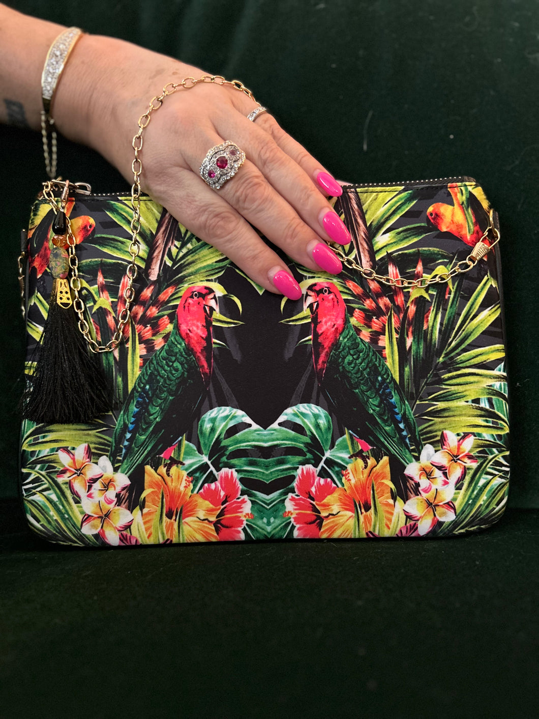 Printed Clutch bag - Birds of Paradise